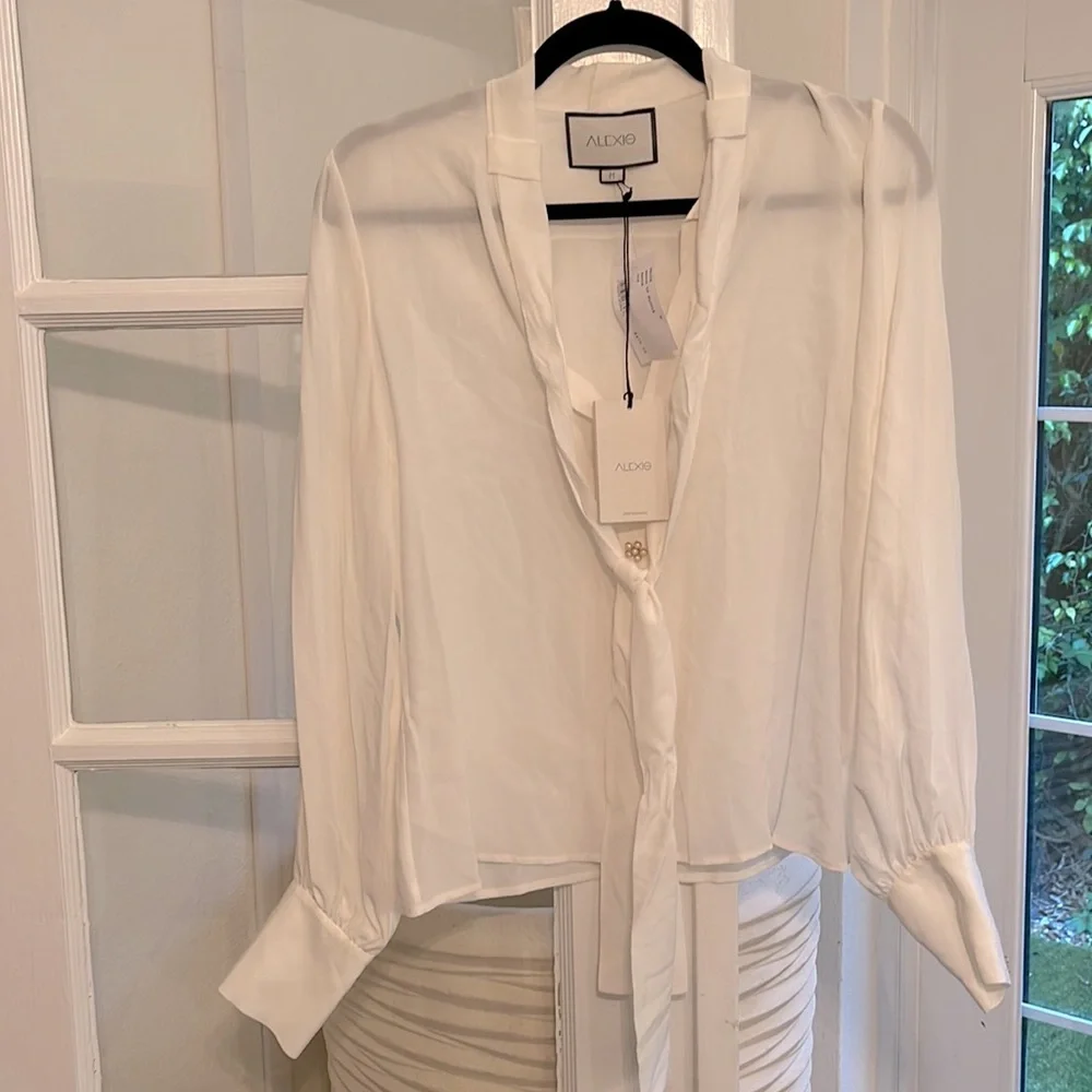NWT Alexis Silk Blouse (M) - Picture 5 of 10